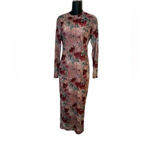 Blanc Floral Mesh Maxi Dress